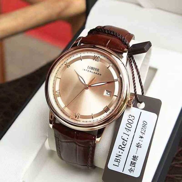 

luxury mechanical watch for menrobini watch men s full automatic pure mechanical high end dual use fashion simple small dial, Slivery;brown