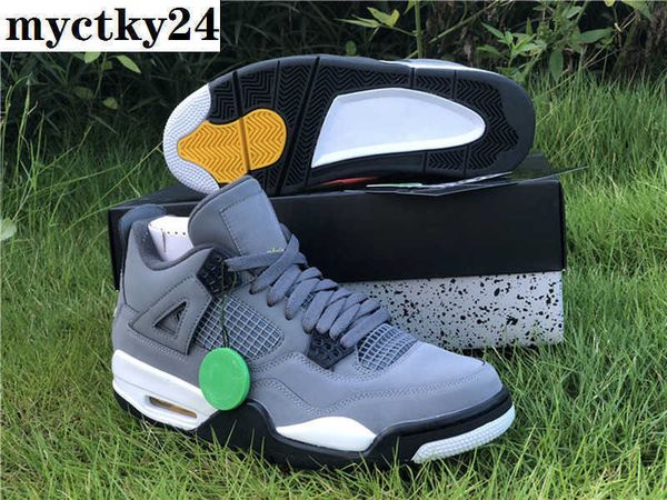 

jumpman 4 4s cool grey mens basketball shoes gray anti-fur sports shoe with box full size 40--47.5