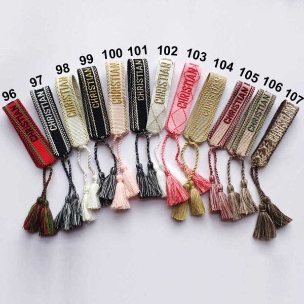 

women's luxury fashion bracelets brand d designer bangle jewelry embroidered word bracelet letter rope woven tassel simple trinket girl, Golden;silver
