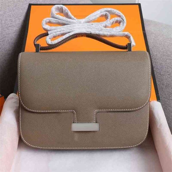 

designer handbags herms birkins bags kangkang crossbody bag genuine leather handbag flap messenger letter silver buckle magnetic hasp