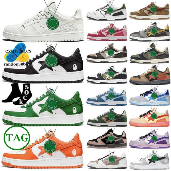 

with box lows casual shoes for men women grey black white x bapestas baped sta color camo combo pink green abc pastel blue platform man jord