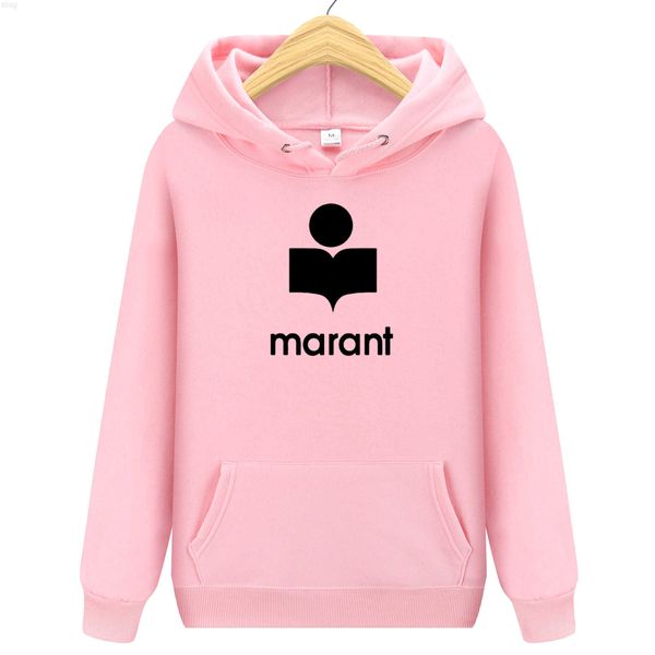 

hoodiesmen and women hip hop marant fleece long sleeve printing front harajuku fashion personality hooded shirt streetwear, Black
