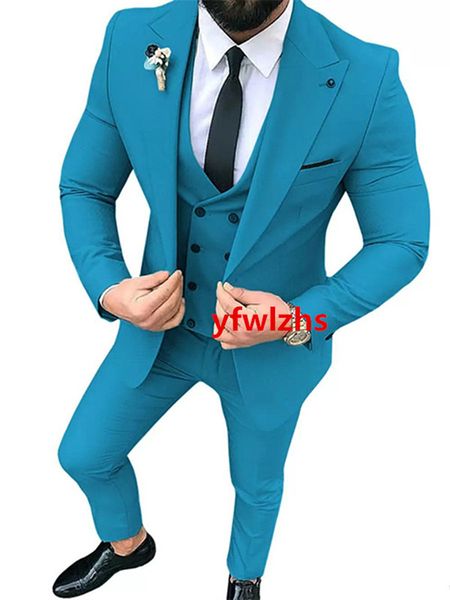 

customize tuxedo one button handsome peak lapel groom tuxedos men suits wedding/prom/dinner man blazer jacket pants tie vest w1190, Black;gray
