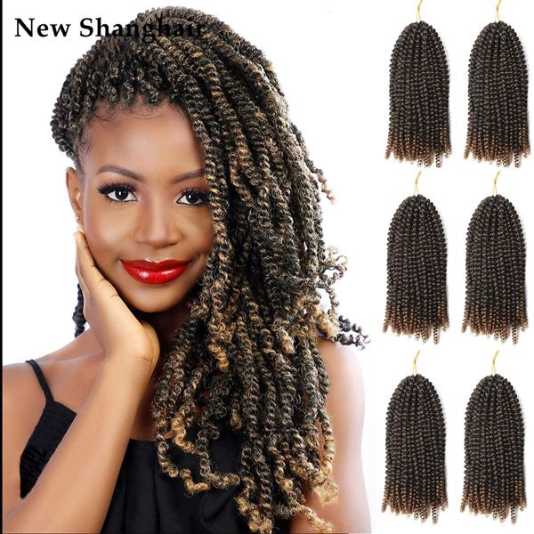 

spring twist hair 8 inches spring twist crochet hair 30 strands/pcs fluffy twist crochet braids crochet hair for black women bs33
