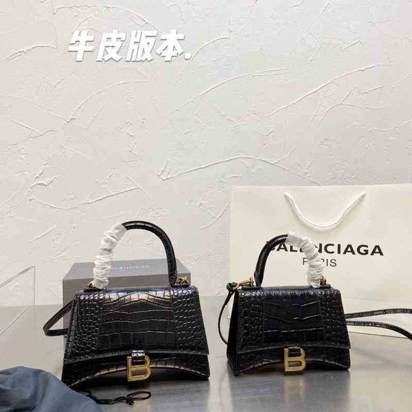 

designer handbags balencigas luxurys hourglass bags b 2022 home bag crocodile pattern pure cowhide single shoulder messenger portable fashio