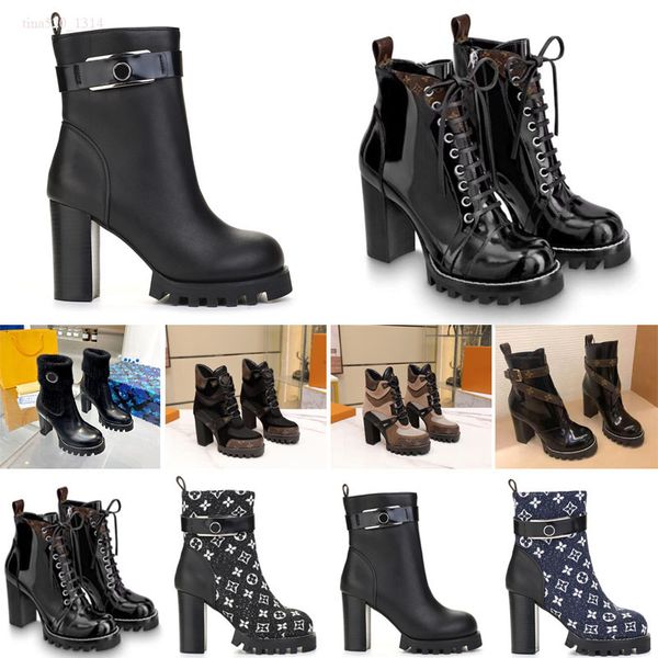 

2023 winter luxury boots booties winter sneakers designer woman leather nylon fabric women ankle biker australia size us 4-10, Black