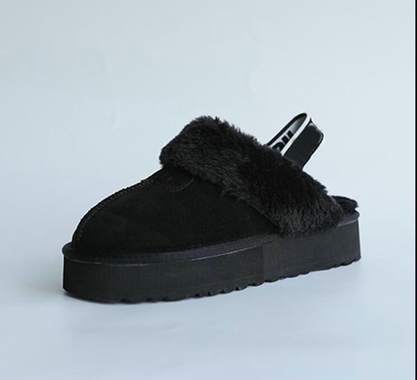

designer man women winter snow boots slippers soft comfortable sheepskin keep warm slippers platform shoes girl beautiful qas, Black