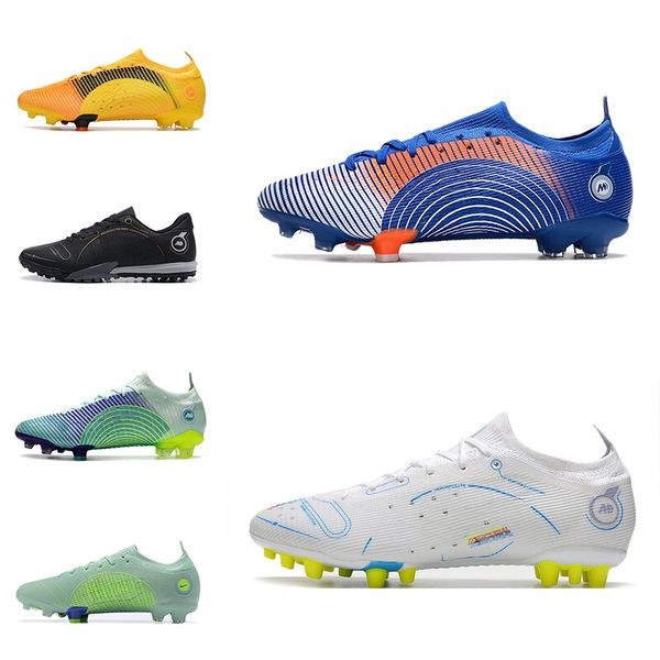 

2022 vapores 14 elite ag men soccer shoes assassin xiv generation low waterproof knit youth football shoe blue green black big boy sports sn