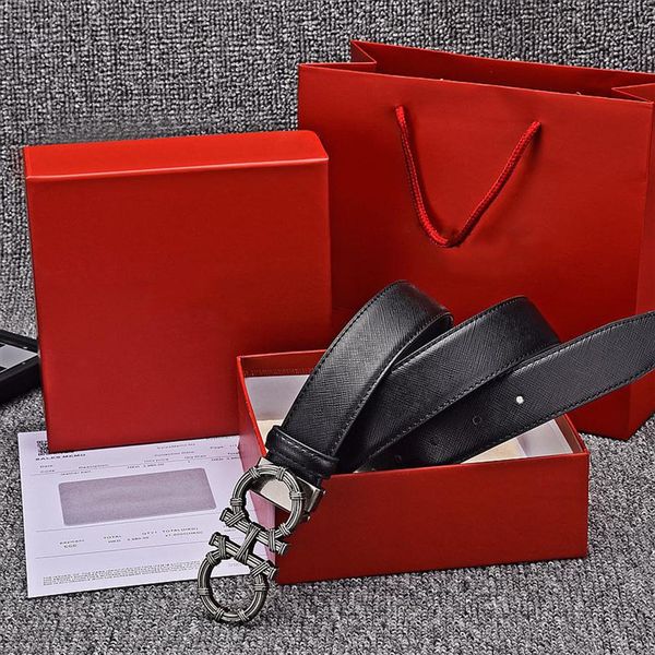 

men designers belts womens mens fashion casual business metal buckle leather belt width 3 5cm and red box238m, Black;brown