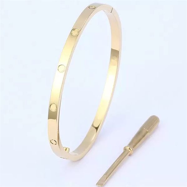 

charm bangle women's letter gift plating silver high grade bracelet titanium steel full diamond designer bracelets side rivet men', Golden;silver