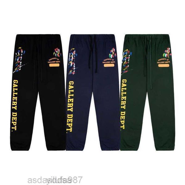 

men's pants fashion casual dept 2022 autumn women's lovers' clothes street letter printed, Black