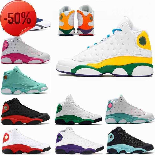 

boots 13 13s man basketball shoes island green court purple aurora green playground mens sports sneaker trainers, Black