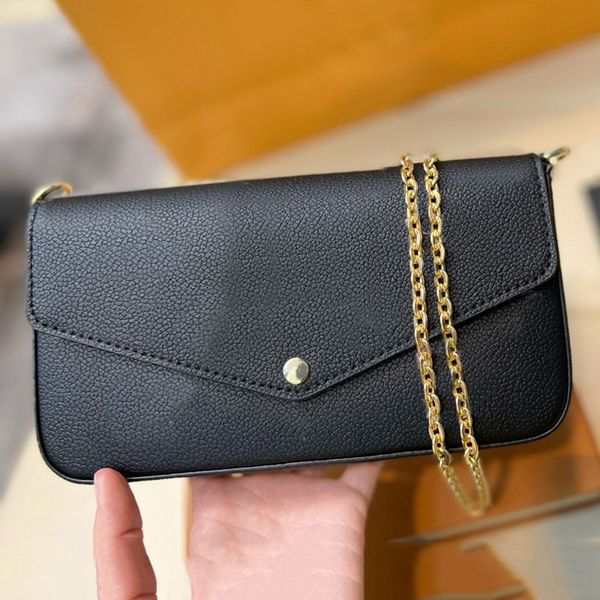 

cross body bag chains three-piece shoulder flip genuine leather messenger hand bags women handbags totes lady handbag purse fashion letters