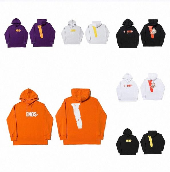 

2022 designer mens vlone hoodie fashion men women hoodies blue orange purple streetwear hooded sweatshirt for male size s-xl vlones, Black