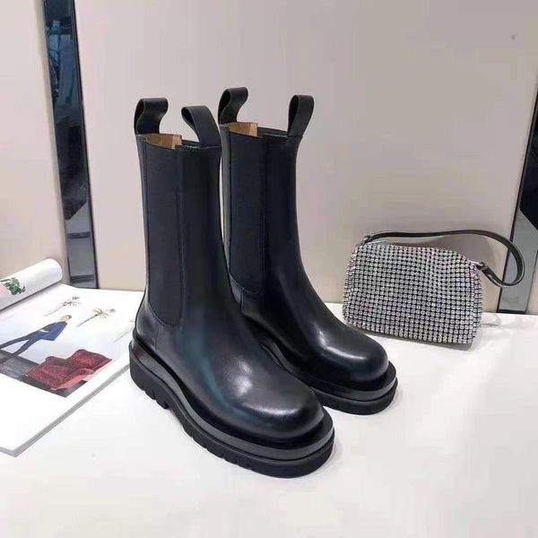 

women 's boots fashion designer customized logo leather material anti slip rubber sole luxury comfort exquisite technology, Black