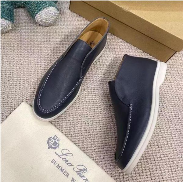 

leoford shoes short boots casual shoes luxury designer 's formal british retro soft suede high sewn comfortable flat bottomed slacker, Black