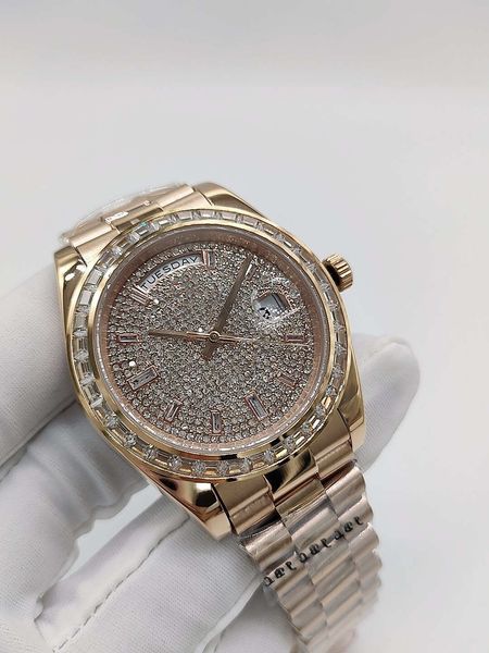 

fashion mens automatic mechanical watches diamonds stainless steel strap men wristwatch 41mm 2813 movement sports designer man wristwatches, Slivery;brown