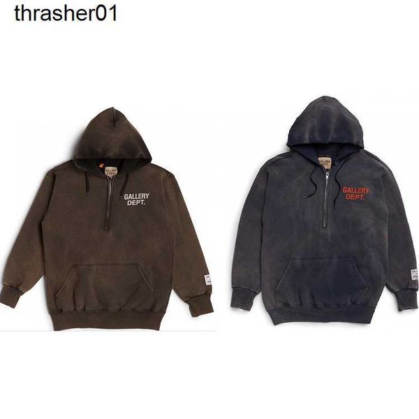 

men's hoodies sweatshirts designer zip hoodie galery dept loose casual couple fashion brand hoodie, Black