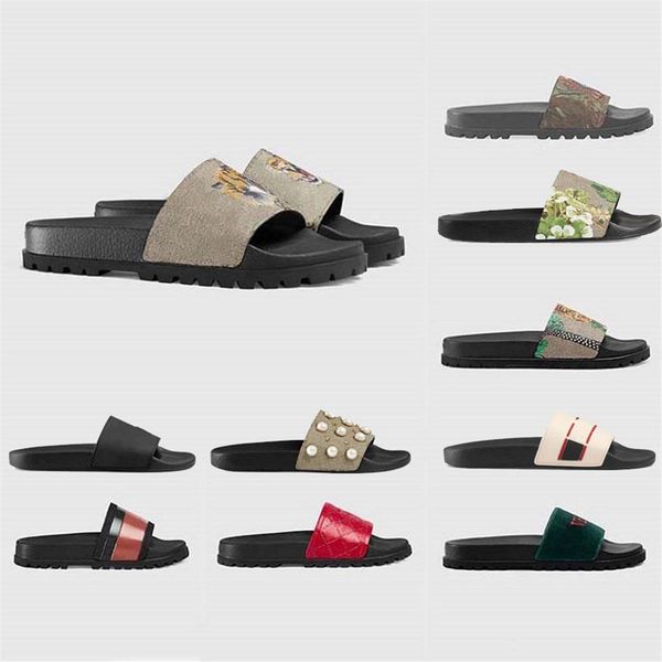 

slippers summer classic women casual leather digner flat slid flip flops men xurys womens rubber sandals tpu silde me289s, Black