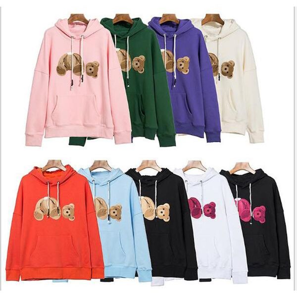 

hight quality mens women teddy bear printed sweatshirts spring autumn jacket outerwear hoodies jogger men womens pullover clot238a, Black