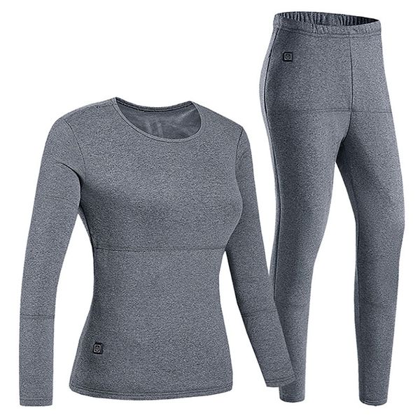 

winter thermal underwear for ladies intelligent temperature controlled and trouser suit thermal clothing, Black;pink