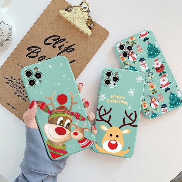 

christmas deer cases for iphone 13 11 12 14 pro max xs max mini xr x 10 7 8 plus se silicone cover fundas