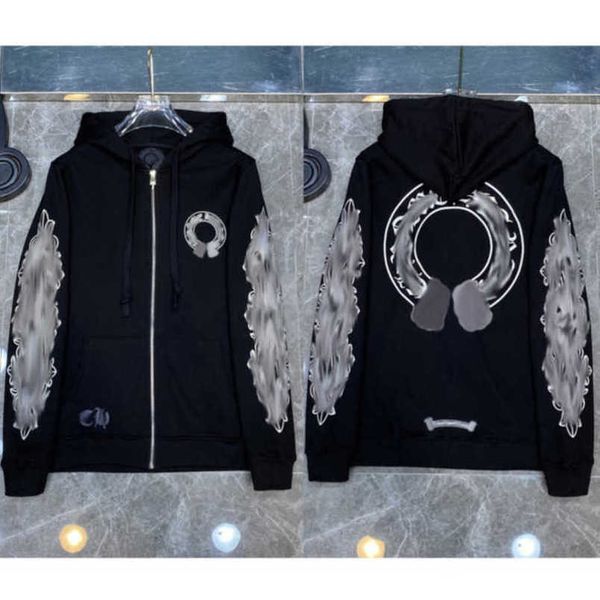 

luxury mens classic sweatshirts fashion designer hoodies zipper hooded sweater cross pullover sanskrit hoodie casual men women coat sweatsh, Black