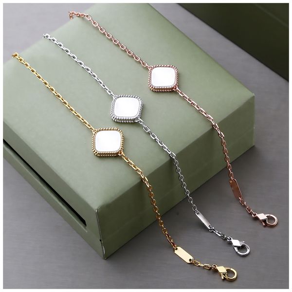 

clover bracelets woman bracelet chain designer bangle charms links gold braclets for women armbander bangles bride chains permanent braclets, Black