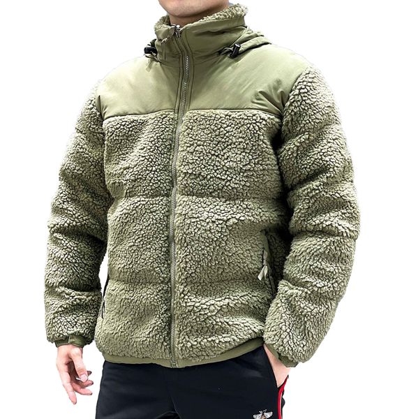 

lamb's fleece jackets men women winter green thick down warm outerwear coats, Black;brown