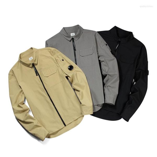 

men's hoodies sweatshirts casual shirts simple loose cp long sleeve lapel zipper cardigan shirt youth clothing 0grs, Black