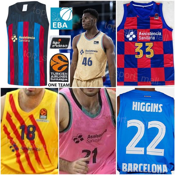 

2022-23 basketball barca lassa 9 ricky rubio jersey 11 juan carlos navarro 33 marc gasol 16 pau gasol 19 leandro barbosa shirt liga endesa e, Black