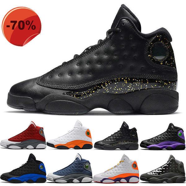 

wholesale men basketball shoes 13 13s red flint starfish hyper royal court purple reverse bred mens trainers sport sneakers size 40-47, Black