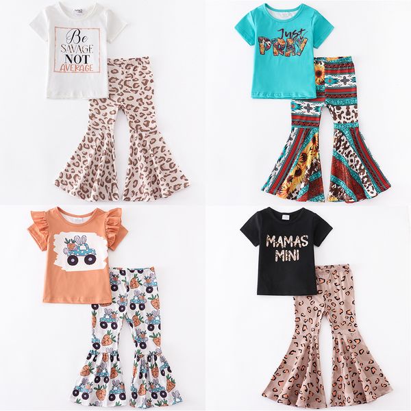 

new fashion kids designer clothes girls set boutique baby girl clothes bell bottom outfits milk silk wholesale bulk children sets, White