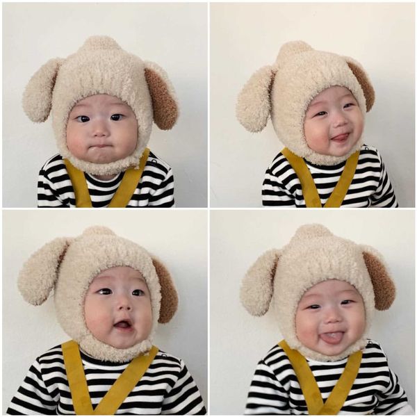 

caps hats cute baby autumn winter rabbit ears soft plush warm ear cap kids boys girls beanies solid color earflap bonnet l221028, Yellow