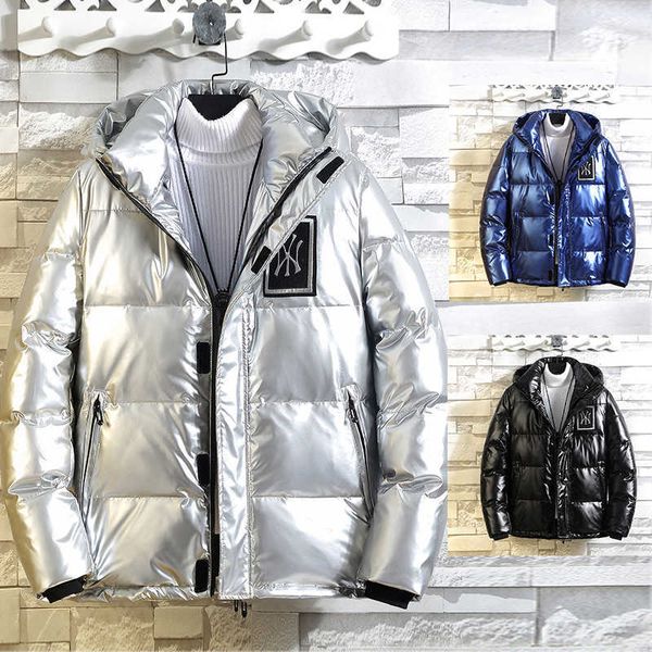

bright down jacket men's short new thickened tooling couple autumnwinter, Black