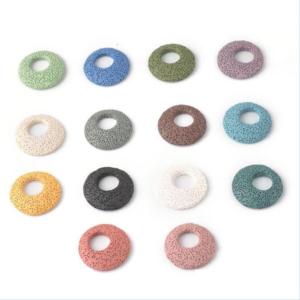 

charms lucky buckle volcanic lava stone loose beads slide charms pendant jewelry making accessories for necklace drop delivery 2022 dh1uw, Bronze;silver