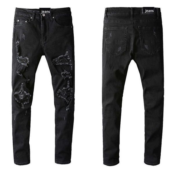 

y2k mens designer new ripped black broken jeans stretch fit small foot 672 skinny low waist scratch cross mid purple blue cotton pockets