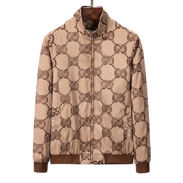 

autumn/winter new men's embroidered jacket autumn casual jacket trend stand-up collar baseball hooded #45, Black;brown