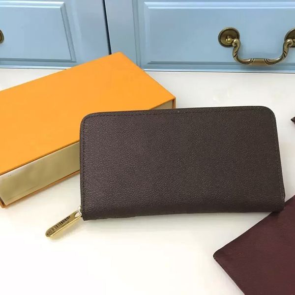 

original designers mens wallets purses fashion long zippy wallet monograms classic zipper pocket pallas bag zip coin purse with box, Red;black