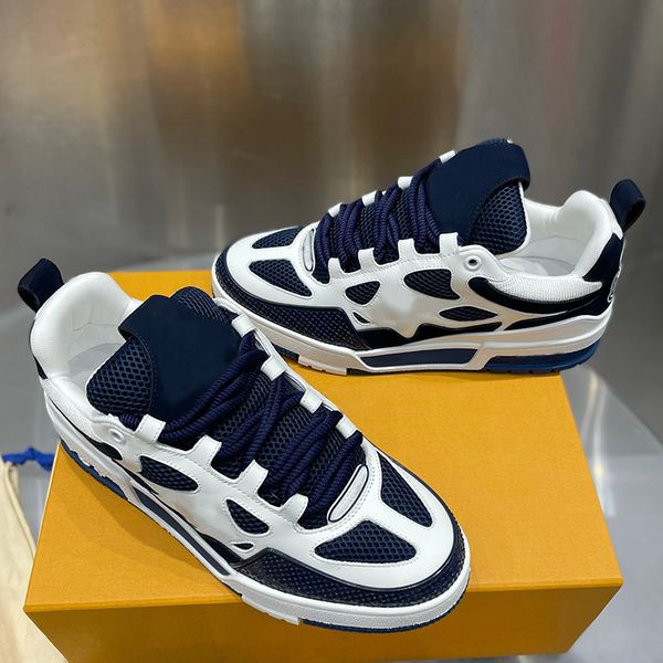 

sk8 bread platform sneakers men casual walking shoes calfskin flower lace up side diamond unique men luxury designer shoes with original box, Black