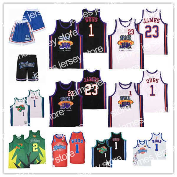 

basketball jerseys men movie #1 bugs #23 james space jam new legacy basketball jerseys stitched outdoor sportswear hip-hop culture 2022 summ, Black;red