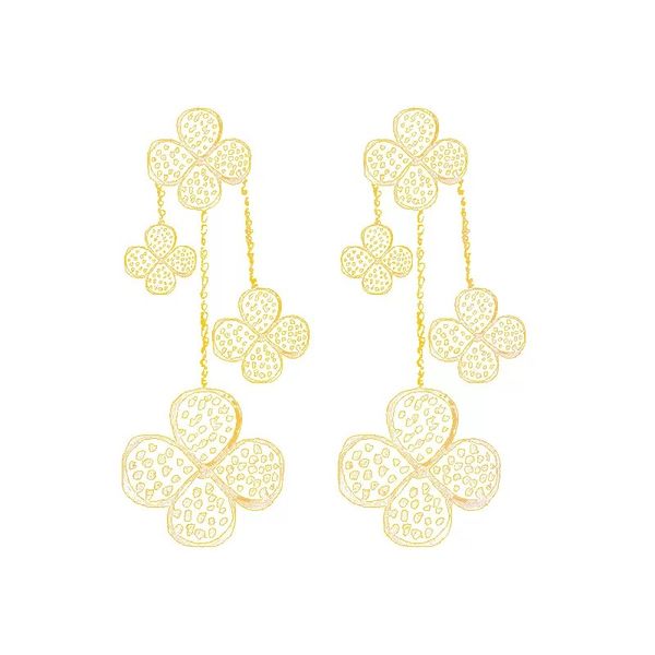 

100% 925 silver designer stud earrings women love four-leaf clover earrings fashion wedding earring jewelry mixed flowers drop clip 18k gold, Golden;silver