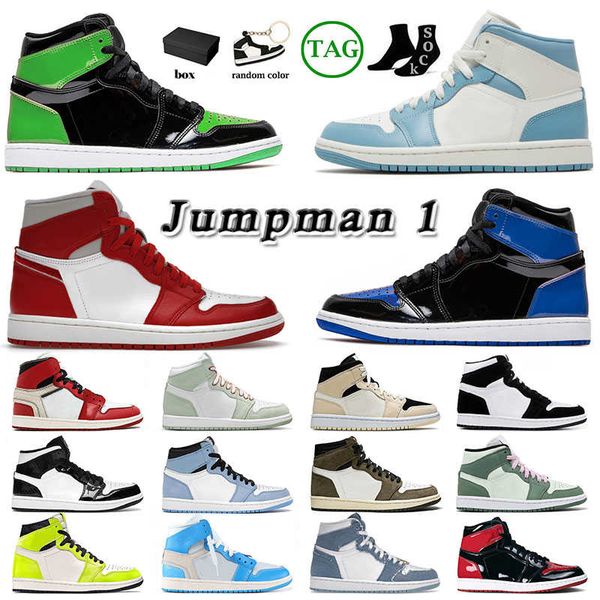

dr shoes with box jumpman 1 1s mens womens j1 basketball airn designer big size us 12 13 stalgia university blue high mocha mid dutch, Black