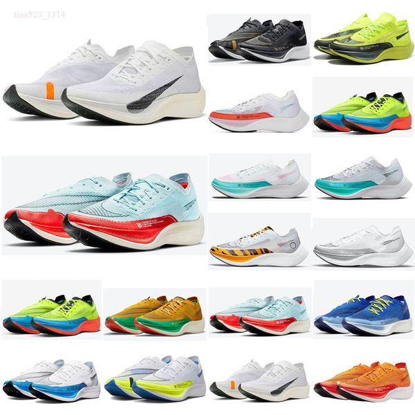 

2022 zoomx vaporfly next% 2 boots running shoes glacier blue aurora green ekiden be true volt white metallic silver watermelon jogging train, Black