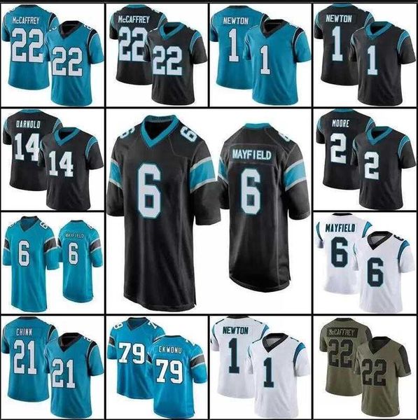 

baker mayfield custom jersey carolina''panthers''gifts dj moore jeremy chinn christian mccaffrey ikem ekwonu sam darnold, Black