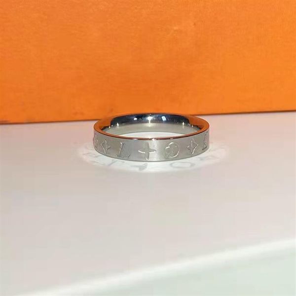 

luxury designer ring love ring fashion rings classic style titanium steel material simple leisure 3-color optional268r, Silver