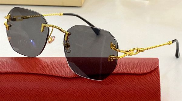 

fashion sunglasses polygonal corner men and women outdoor uv protection bezel without frame with case, White;black