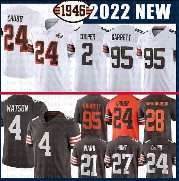 

2023 deshaun watson jersey tee mens custom cleveland''browns''24 nick chubb amari cooper myles garrett denzel ward myles, Black