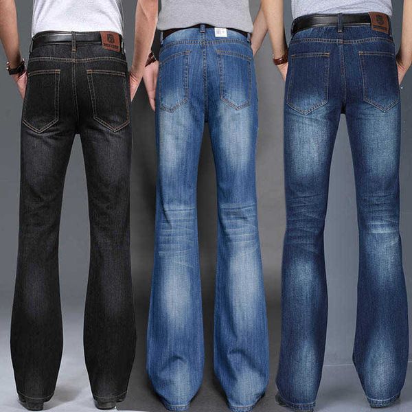 

men's flared pants loose legged jeans men's men's trousers autumn/winter, Blue