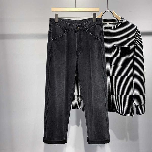 

autumn jeans men's loose large straight pants bf fashion versatile casual harlan, Blue